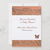 SCHLAFKIND, SCHALTFLÄCHE, GELBE PINK-BABY-DUSCHE EINLADUNG (Rückseite)