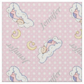 Schlafkindermädchen, Name und Pink polka dot Kinde Stoff (Nahaufnahme)