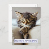 Schlafkitten Einladungspostkarte (Vorne/Hinten)