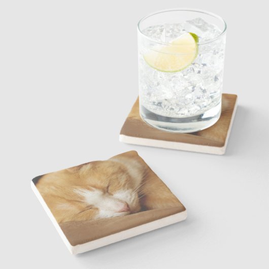 Schlafkitten Steinuntersetzer (Seitenansicht)