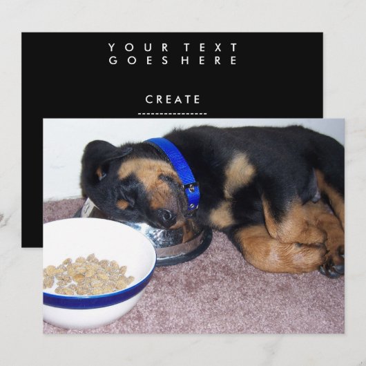 Schlafkopfrottweiler Einladung (Vorne/Hinten)