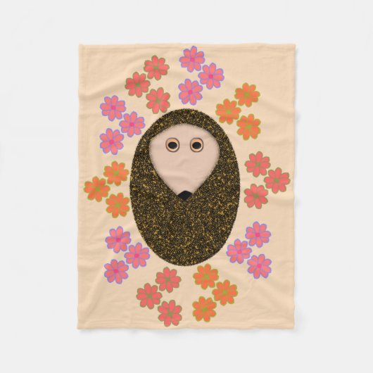 Schlaflose Igel und Blume Fleece Blanket (Vorderseite)