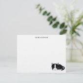 Schlaflose Katze Flat Danke Notizen Einladung (Stehend Vorderseite)