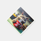 Schlaflose Katze mit lustigem Text auf einer Tasse Serviette (Ecke)