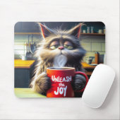 Schlaflose Katze mit lustiger Red Coffee Tasse Mousepad (Mit Mouse)