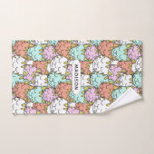 Schlaflose Katzen Muster individuelle Name Handtuc Badhandtuch Set (Handtuch)
