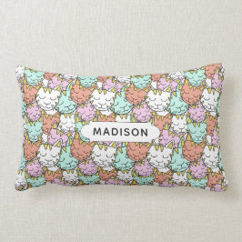 Schlaflose Katzen Muster individuelle Name Kissen 