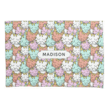 Schlaflose Katzen Muster individuelle Name Kissen