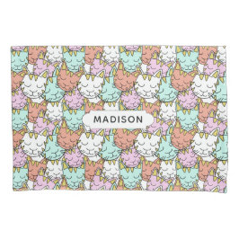 Schlaflose Katzen Muster individuelle Name Kissen Kissenbezug