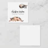 Schlaflose Katzen Quadratische Visitenkarte (Vorne/Hinten)