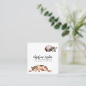 Schlaflose Katzen Quadratische Visitenkarte (Stehend Vorderseite)