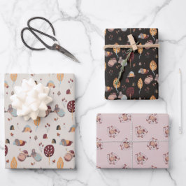 Schlaflose Tiere niedlich Geschenkpapier Set