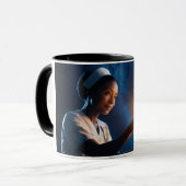 Schlafloser Held Becher Tasse (Vorderseite Links)