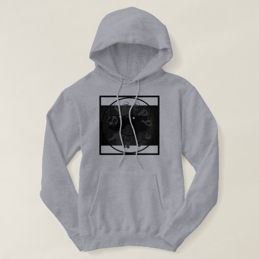 Schlafloses Gesicht: Asche Grau - Cotton Hooded Sw Hoodie (Design vorne)