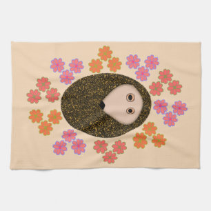 Schlaflosigkeit Igel und Blume Handtuch Küche