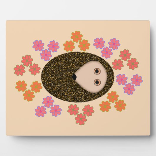 Schlaflosigkeit Igel und Blume Plaque Fotoplatte (Vorderseite)