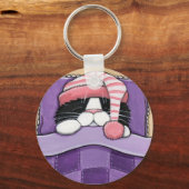 Schlaflosigkeit Kopf - Katze Schlüsselanhänger (Vorderseite)