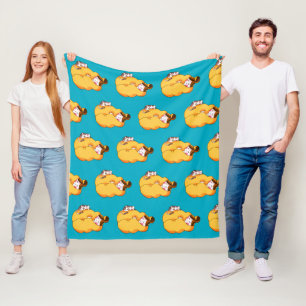 Schlafmädchen mit gemütlicher Katze Fleecedecke