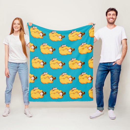 Schlafmädchen mit gemütlicher Katze Fleecedecke (Beispiel)