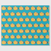 Schlafmädchen mit gemütlicher Katze Geschenkpapier (Flach)