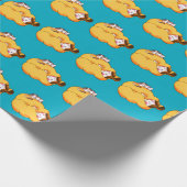 Schlafmädchen mit gemütlicher Katze Geschenkpapier (Ecke)