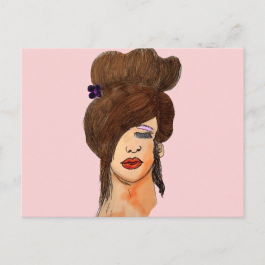 Schlafmädchen Postkarte (Vorderseite)