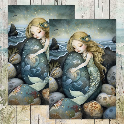 SCHLAFMERMAID MIRL DECOUPAGE TISSUPAPIER SEIDENPAPIER