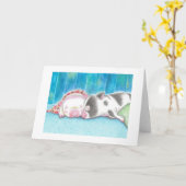 Schlafmini Ferkel Ferkel Faltenkarte Karte (Gelbe Blume)