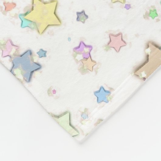 Schlafmittel Unicorn und Pastelstars Personalisier Fleecedecke (Ecke)