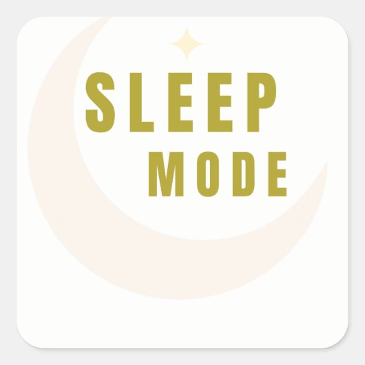 Schlafmodus Mond & Stern Aufkleber (Vorderseite)