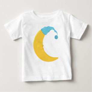 Schlafmond, Gelber Mond, Niedlicher Mond, Nachthem Baby T-shirt