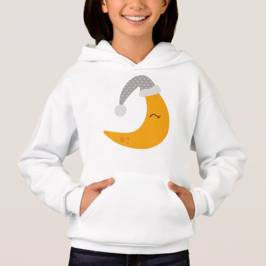 Schlafmond, Nachtkappe, Niedlicher Mond, Gelber Mo Hoodie (Vorderseite)