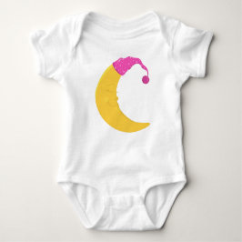 Schlafmond, Niedlicher Mond, Gelber Mond, Nachthem Baby Strampler