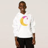 Schlafmond, Niedlicher Mond, Gelber Mond, Nachthem Hoodie (Vorne ganz)