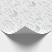 Schlafmoon & Clouds Babydusche Muster Geschenkpapier (Ecke)