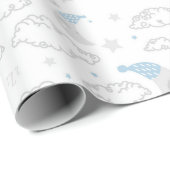 Schlafmoon & Clouds Babydusche Muster Geschenkpapier (Rolleneckpunkt)