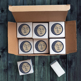 Schlafmoon Magic Navy Blue Vintag Celestis Runder Aufkleber