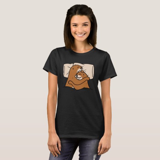 Schlafmotter, die Seeotter fressen T-Shirt (Vorne ganz)