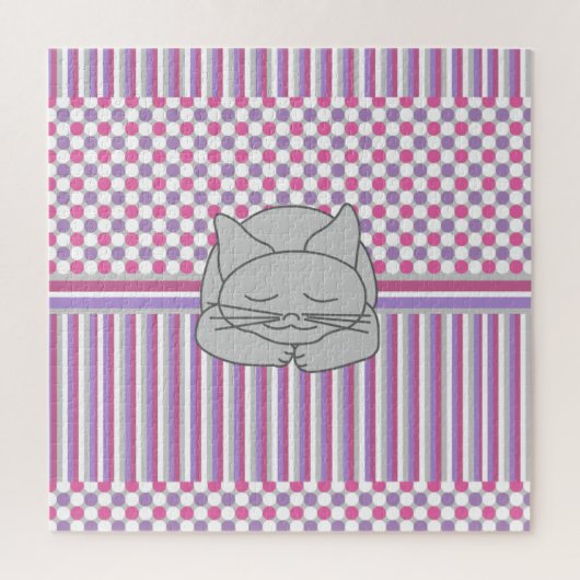 Schlafmuster für graue Katzen Puzzle (Vertikal)