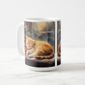 SCHLAFORANGE TABBY KITTEN UNTER CHRISTMAS TREM KAFFEETASSE (Vorderseite Links)