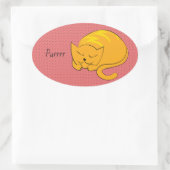 Schlaforangekatze Ovaler Aufkleber (Tasche)