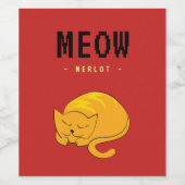 Schlaforangekatze Weinetikett (Einzelnes Label)