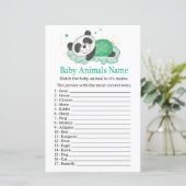 Schlafpanda Baby Tiere Name Spiel (Stehend Vorderseite)