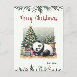 Schlafpanda Feiertagspostkarte