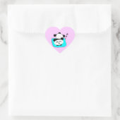 Schlafpanda Herz-Aufkleber (Tasche)