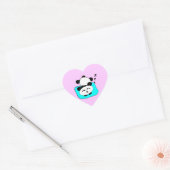Schlafpanda Herz-Aufkleber (Umschlag)