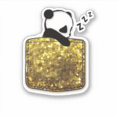 Schlafpanda in einer Tasche Aufkleber (Vorderseite)