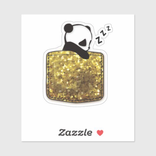 Schlafpanda in einer Tasche Aufkleber (Blatt)