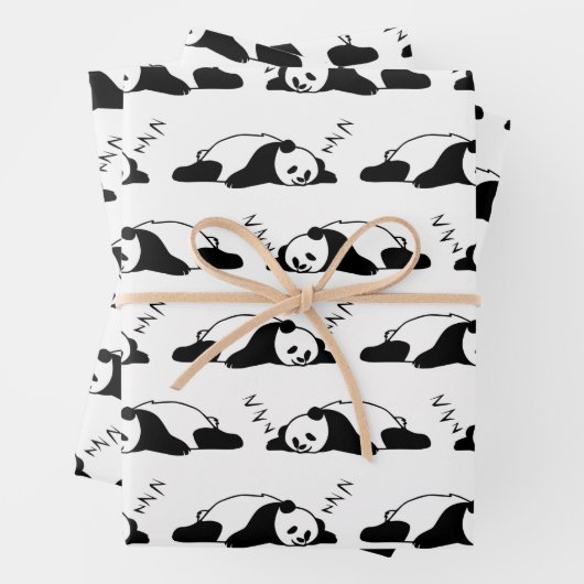 Schlafpanda ZZZ Bär Lover Lazy Nickerchen Tiere Geschenkpapier Set (Beispiel)
