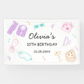 Schlafparty Mädchen Geburtstag Banner (Horizontal)